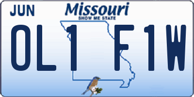 MO license plate OL1F1W