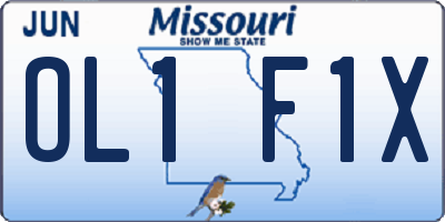 MO license plate OL1F1X