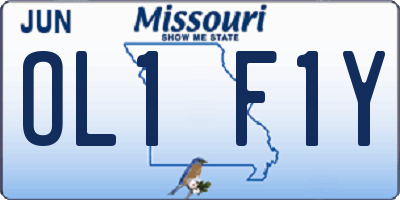 MO license plate OL1F1Y