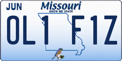 MO license plate OL1F1Z