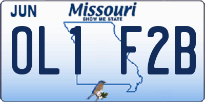 MO license plate OL1F2B