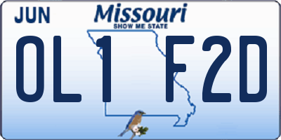 MO license plate OL1F2D