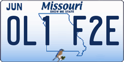 MO license plate OL1F2E