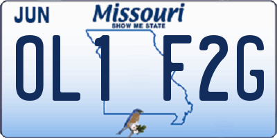 MO license plate OL1F2G