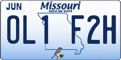 MO license plate OL1F2H