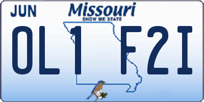 MO license plate OL1F2I