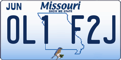 MO license plate OL1F2J