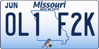 MO license plate OL1F2K