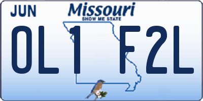 MO license plate OL1F2L