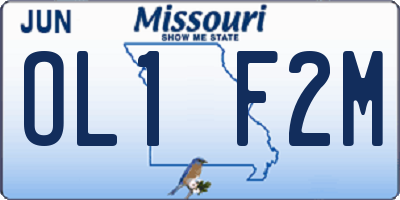 MO license plate OL1F2M