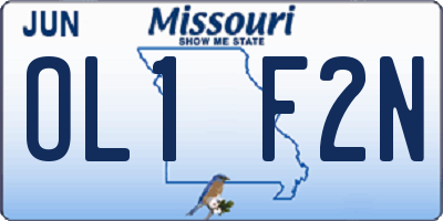 MO license plate OL1F2N