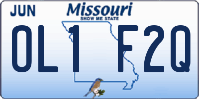 MO license plate OL1F2Q