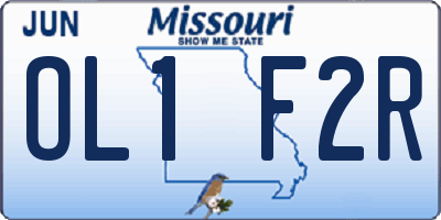 MO license plate OL1F2R