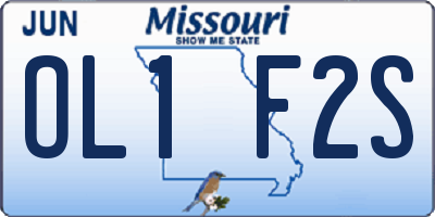 MO license plate OL1F2S