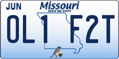 MO license plate OL1F2T