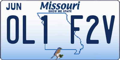 MO license plate OL1F2V