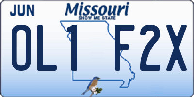 MO license plate OL1F2X