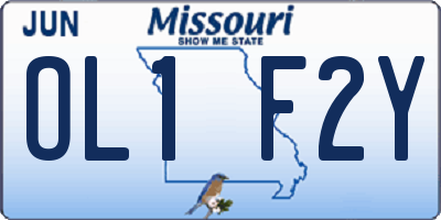 MO license plate OL1F2Y