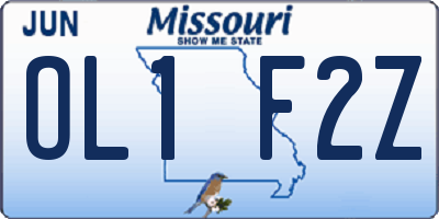 MO license plate OL1F2Z