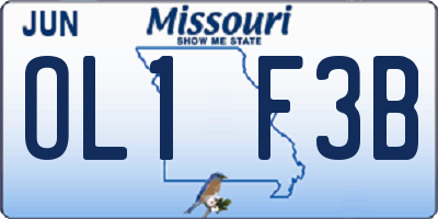 MO license plate OL1F3B