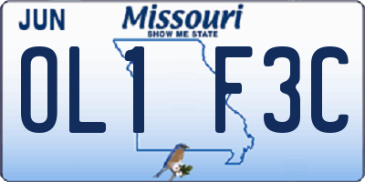 MO license plate OL1F3C