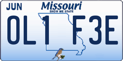 MO license plate OL1F3E