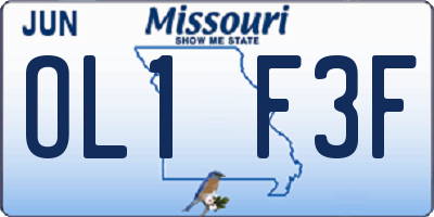 MO license plate OL1F3F