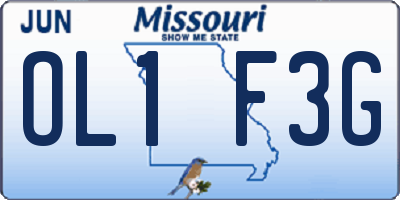 MO license plate OL1F3G