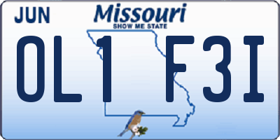 MO license plate OL1F3I
