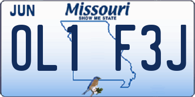 MO license plate OL1F3J