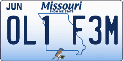 MO license plate OL1F3M