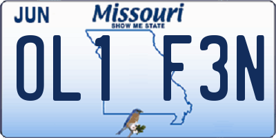 MO license plate OL1F3N