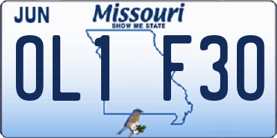 MO license plate OL1F3O