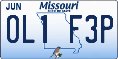 MO license plate OL1F3P