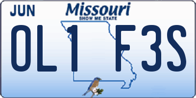 MO license plate OL1F3S