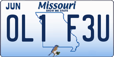 MO license plate OL1F3U