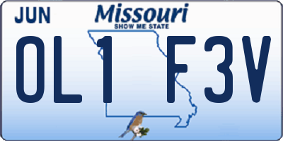MO license plate OL1F3V