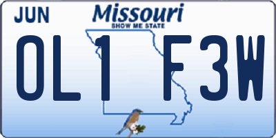 MO license plate OL1F3W