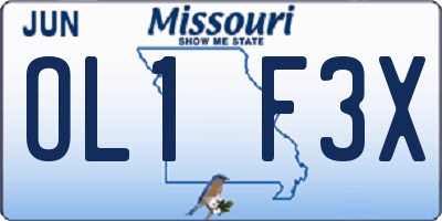 MO license plate OL1F3X