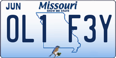 MO license plate OL1F3Y