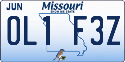 MO license plate OL1F3Z