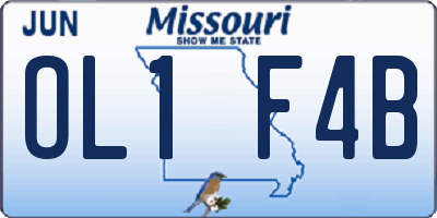 MO license plate OL1F4B