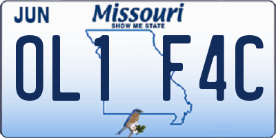 MO license plate OL1F4C