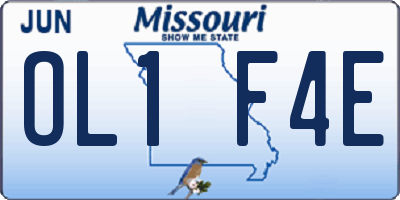 MO license plate OL1F4E