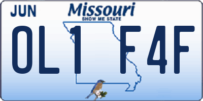 MO license plate OL1F4F