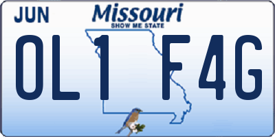 MO license plate OL1F4G