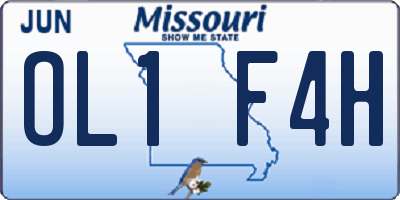 MO license plate OL1F4H