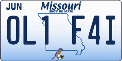 MO license plate OL1F4I