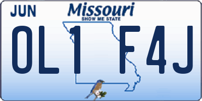 MO license plate OL1F4J