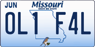 MO license plate OL1F4L